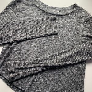 Gray Lightweight Knit Cropped Sweater